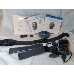 Garmin Forerunner 405CX Blue GPS Sports Watch HR Strap Charger COMPLETE Set